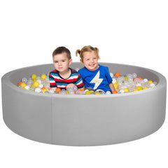 CROWNZONEE 48-inch ball pit wall with soft velvet cushions for safe play.