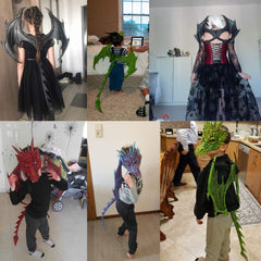 CRTEPST blue purple dragon costume for Halloween and masquerade events