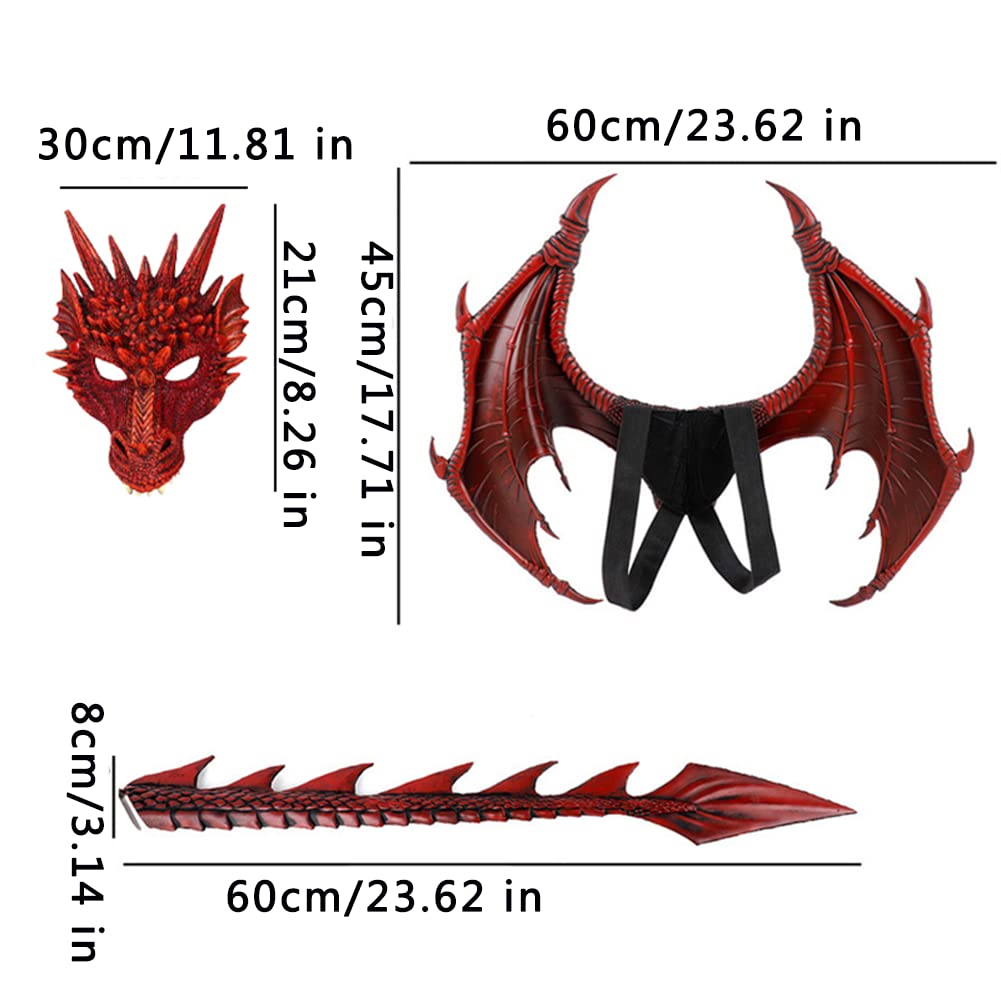 CRTEPST kids costume set featuring mask wings and tail for Halloween and parties