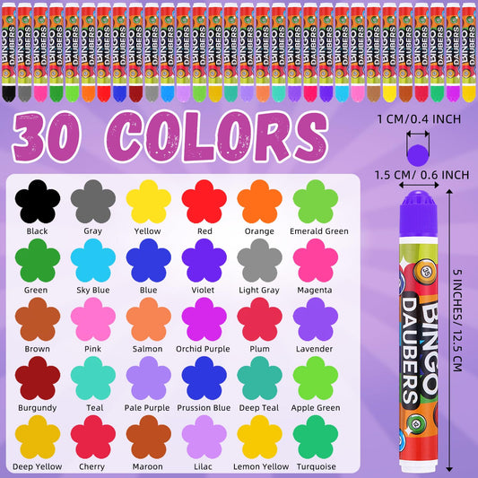 Crtiin bingo dabbers color closeup highlights vivid ink and smooth coverage.