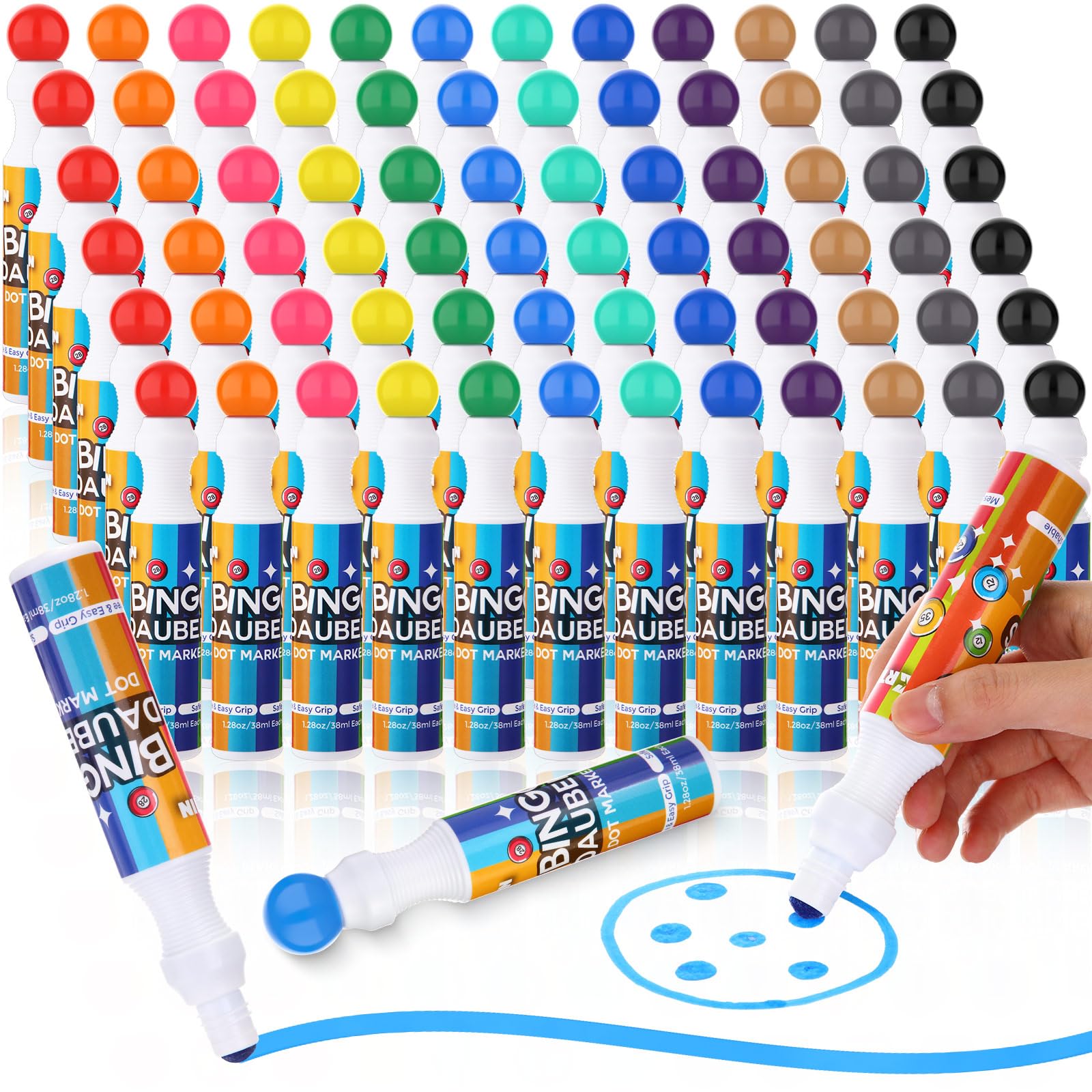 Crtiin Bingo Daubers 48-pack in mixed colors for vibrant, quick-dry crafting.