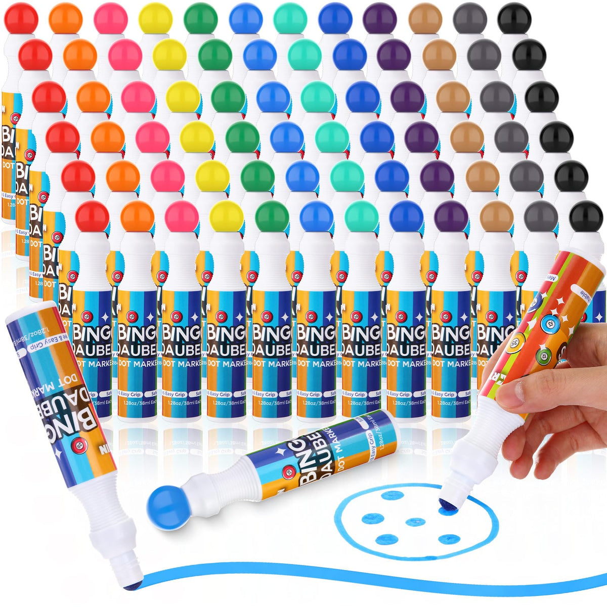 Crtiin Bingo Daubers 48-pack in mixed colors for vibrant, quick-dry crafting.