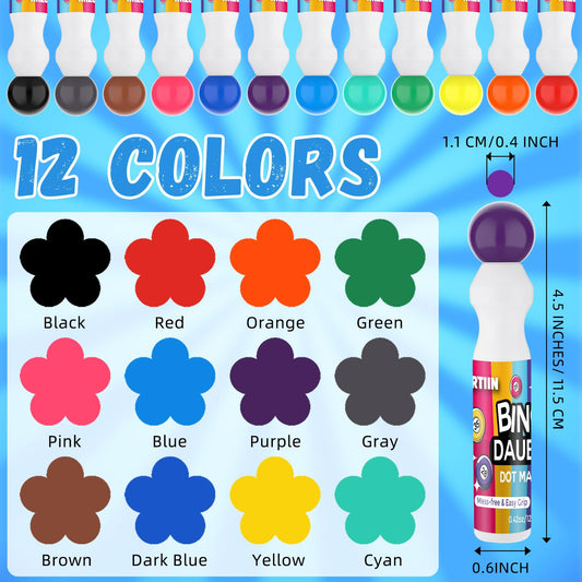 Crtiin bingo daubers round sponge tip enables precise stippling and blending.
