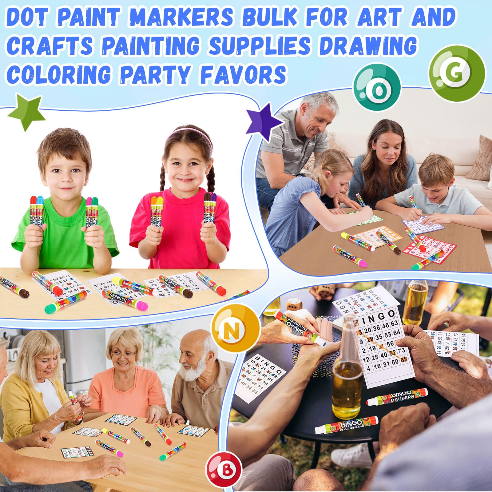 Crtiin bingo marker round sponge head enables controlled stippling and blending.