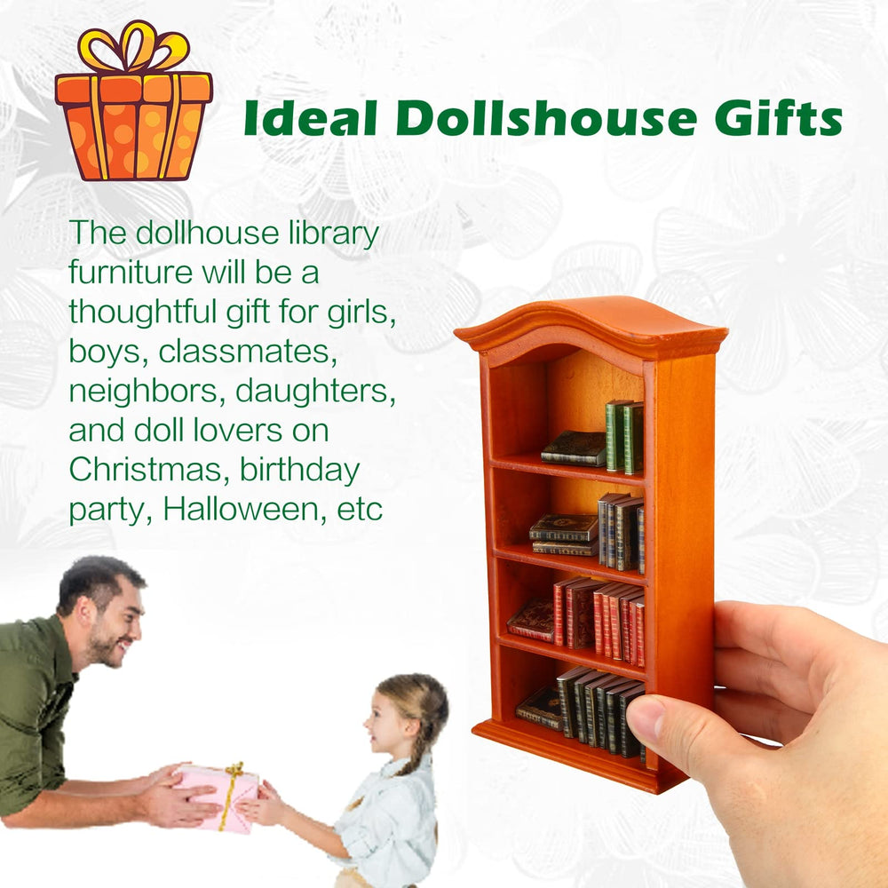 Crtiin dollhouse bookshelf for study room decor in tiny spaces
