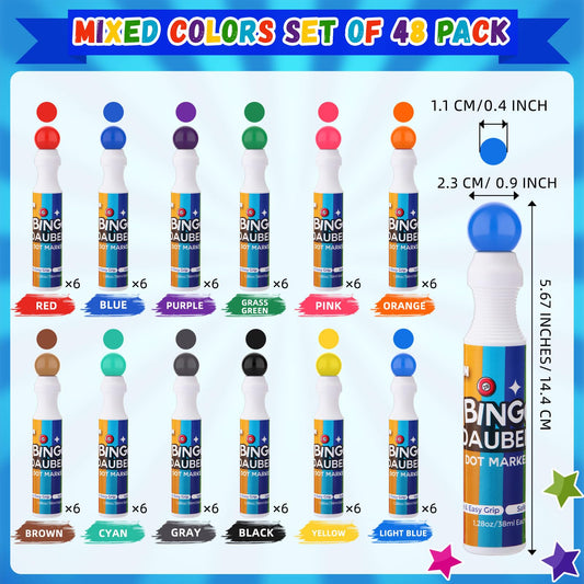 Crtiin dot markers 12 colors with 1.28oz ink for bold, precise marks.