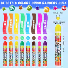 Crtiin glitter dot marker 5-inch 8 colors ideal for arts and crafts.