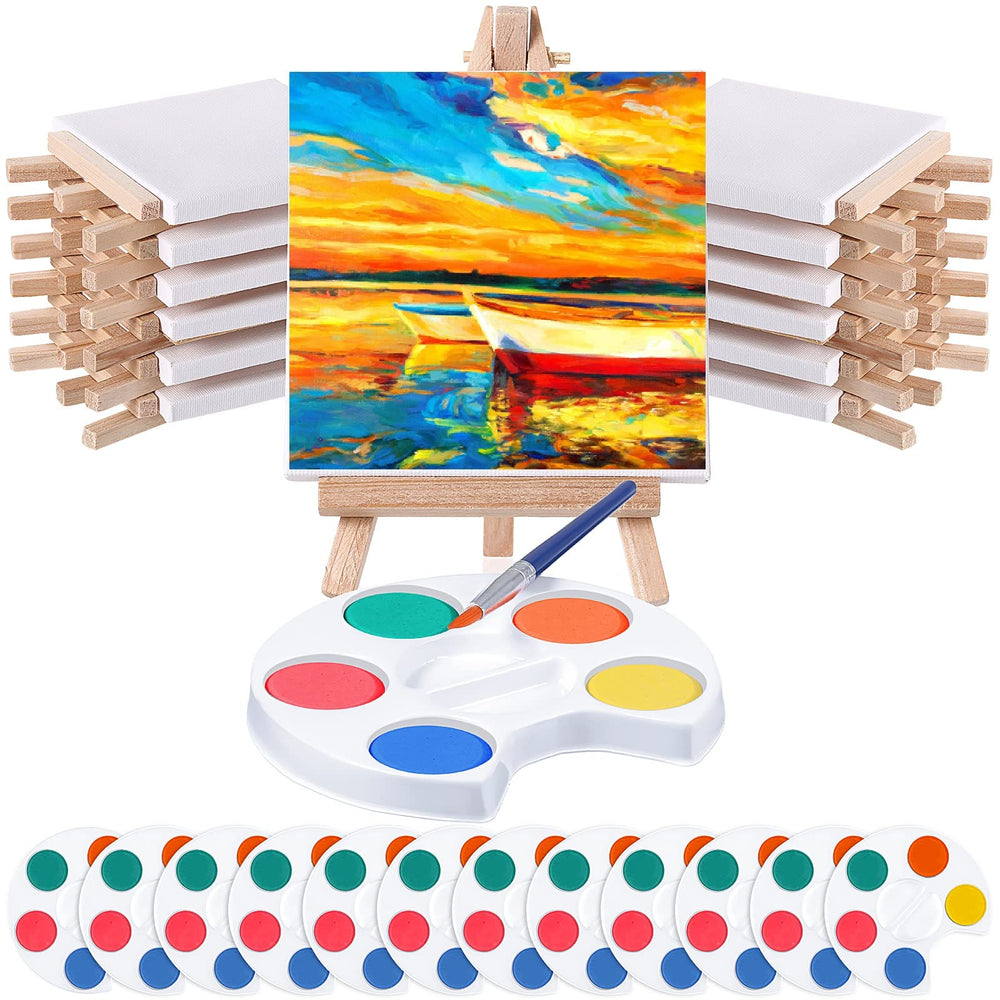 Crtiin mini watercolor set with twelve small canvases for classroom creativity