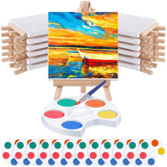 Crtiin mini watercolor set with twelve small canvases for classroom creativity