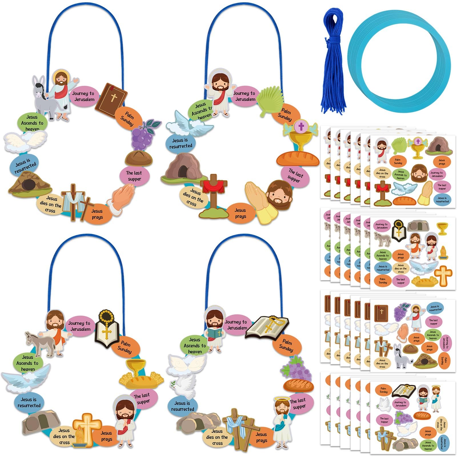 Crtiin religious Easter wreath kit with four styles for home decor