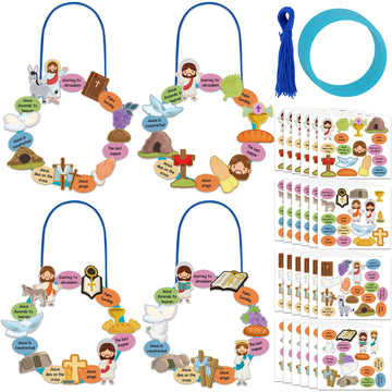 Crtiin religious Easter wreath kit with four styles for home decor