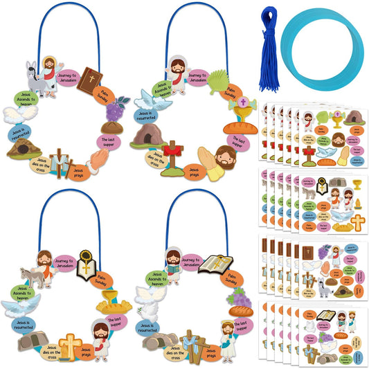 Crtiin religious Easter wreath kit with four styles for home decor