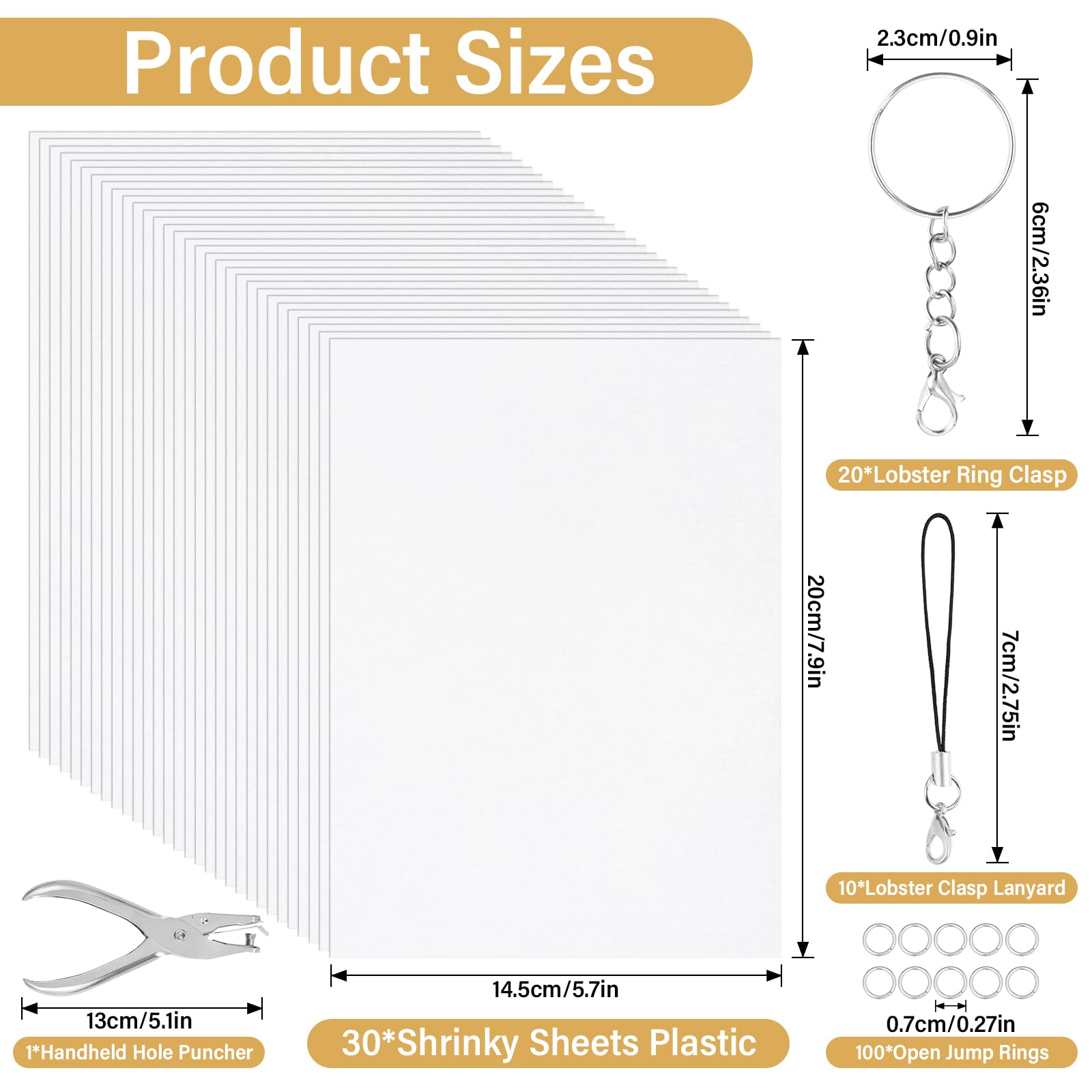 CRTWDMAN 30 shrink plastic sheets 7.9x5.7 inches ideal for vibrant kid-friendly designs.