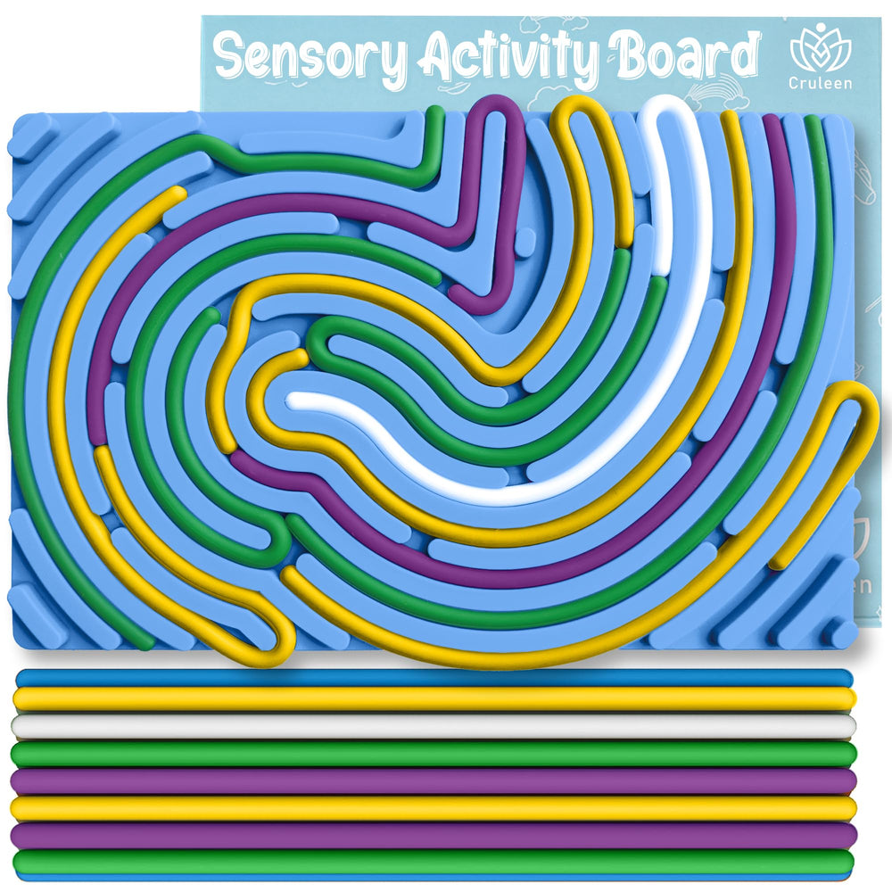 Cruleen Sensory Board with 18 silicone ropes offering tactile play for focus and dexterity.