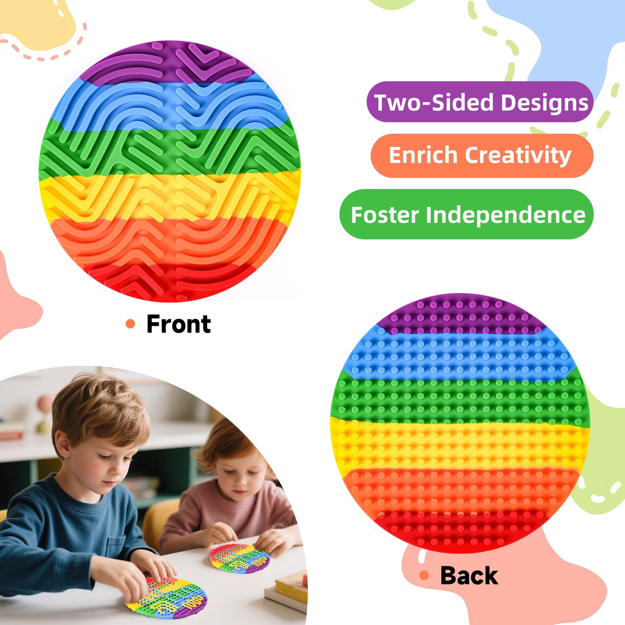 Cruleen sensory board dual-surface design offers varied play patterns