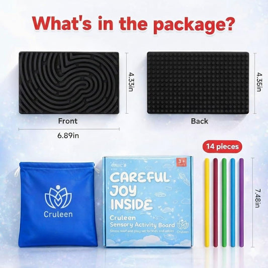 Cruleen sensory board side view highlighting slim profile for portable focus anywhere.