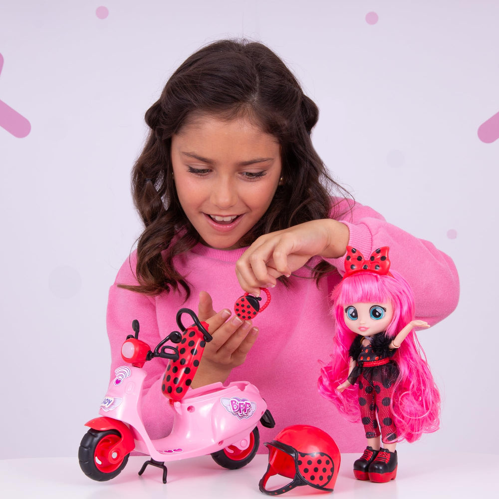 Cry Babies BFF purse and accessories complement the doll look.