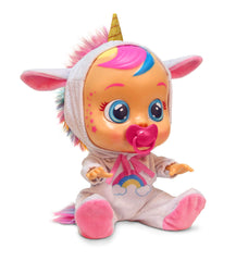 Cry Babies Dreamy Unicorn doll face detail with star accents for imaginative play