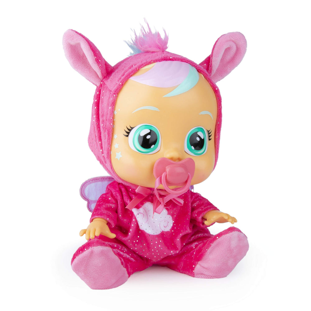 Cry Babies Hannah Pegasus onesie close-up promotes cozy imaginative play.