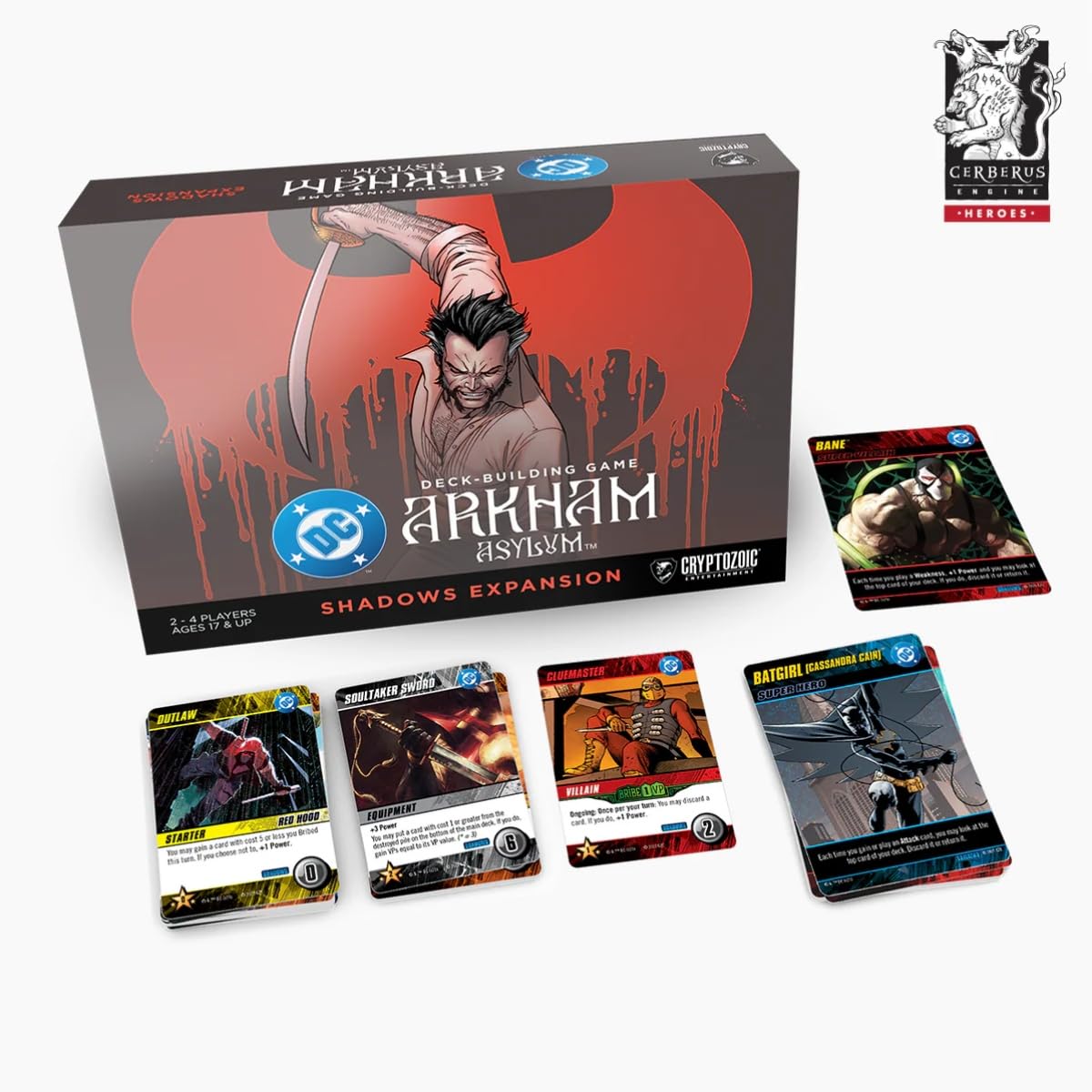 Cryptozoic Arkham Asylum Shadows hero and nemesis cards spark new challenges.