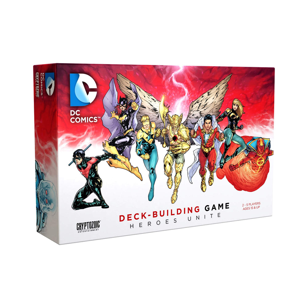 Cryptozoic DC Deck-Building Game: Heroes Unite Hawkman card highlights a unique hero ability.