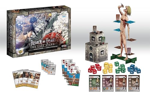 Cryptozoic Entertainment Attack on Titan: The Last Stand board and pieces laid out for strategic planning.