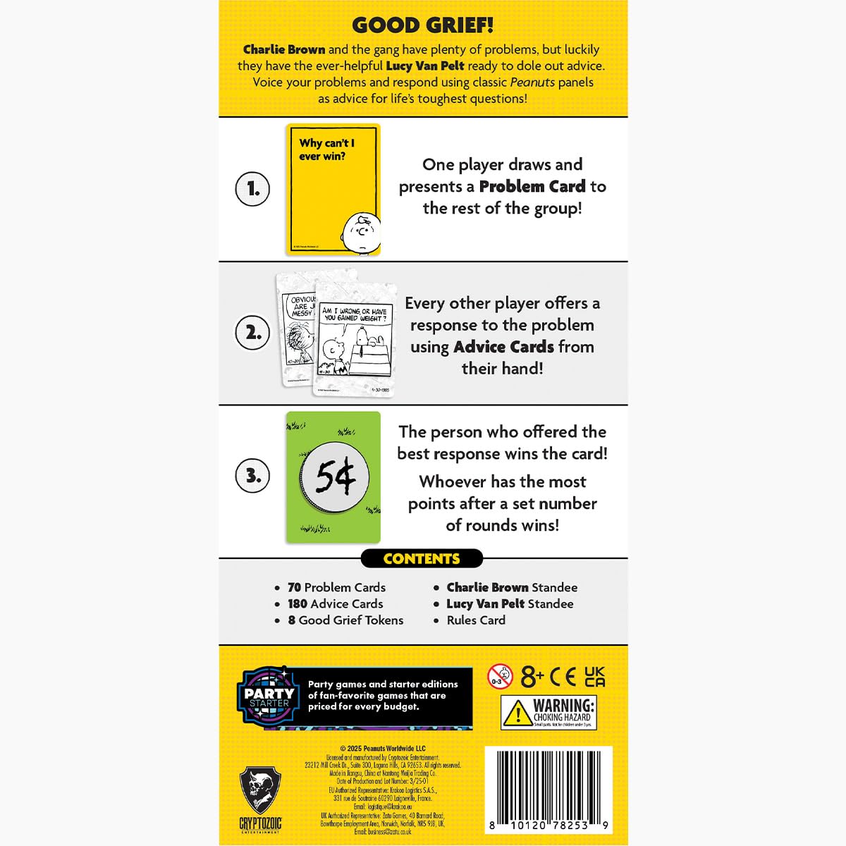 Cryptozoic Entertainment Peanuts Doctor is In problem cards drive quick decisions during rounds