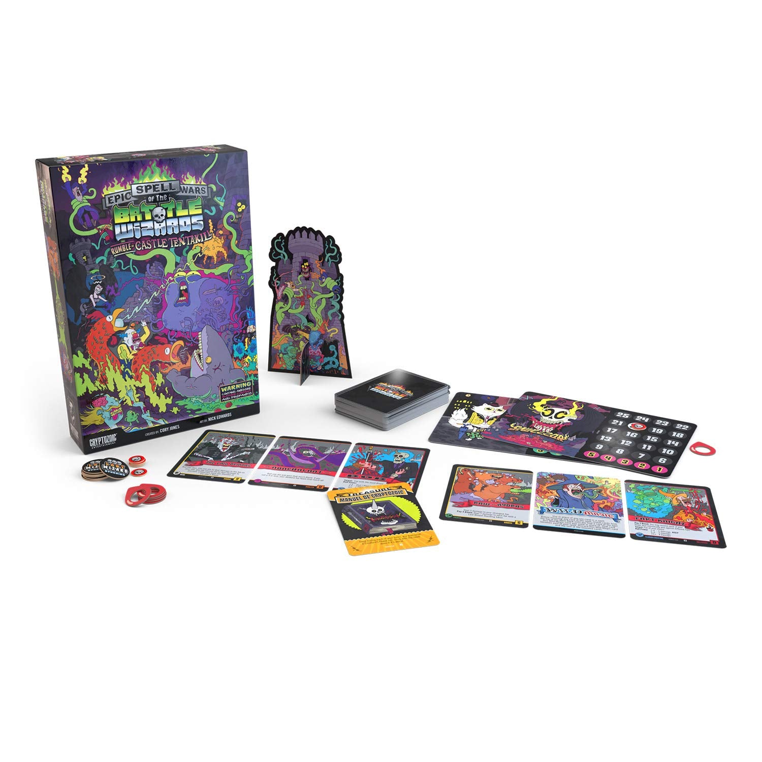 Cryptozoic Epic Spell Wars 2 wizards duel image highlights chaotic strategy and humor