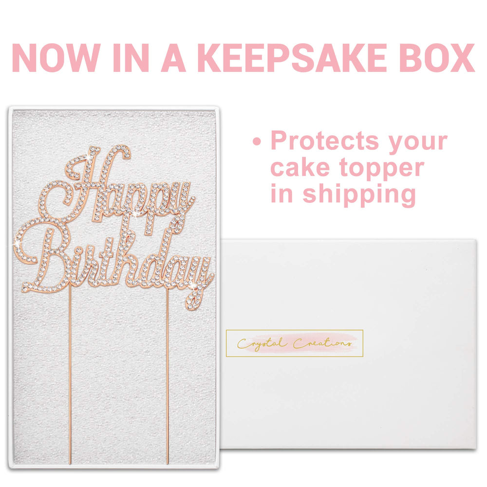 Crystal Creations cake topper rose gold rhinestones elevates centerpieces for sophisticated celebrations