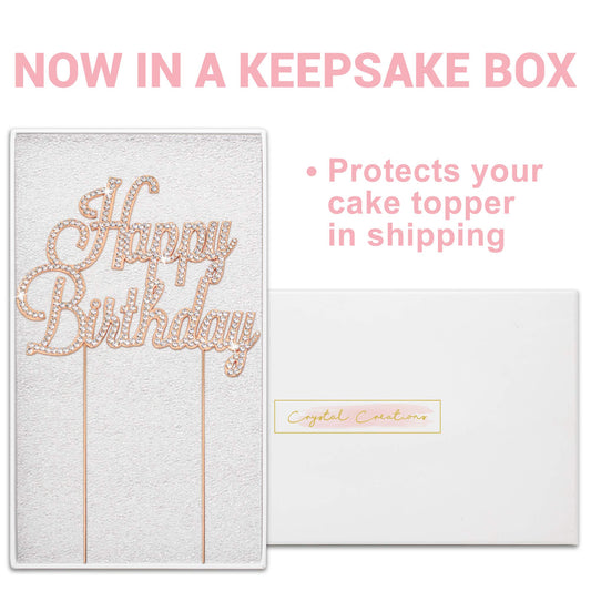 Crystal Creations cake topper rose gold rhinestones elevates centerpieces for sophisticated celebrations