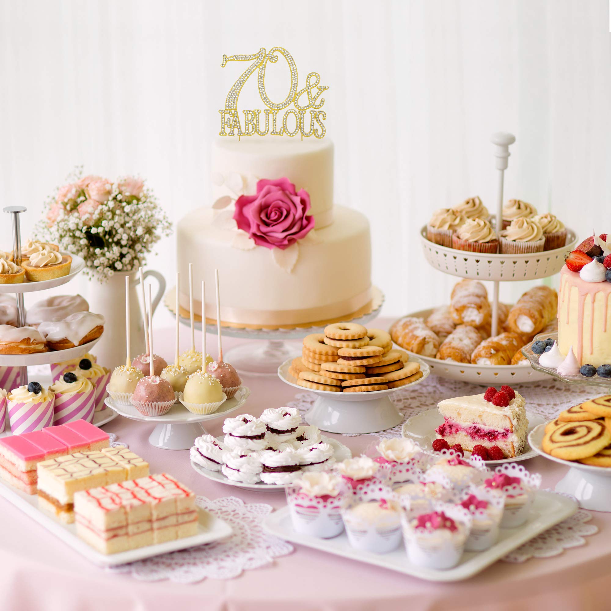 Crystal Creations topper prongs can be trimmed to fit most cakes.