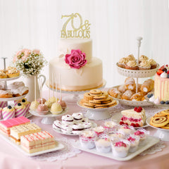 Crystal Creations topper prongs can be trimmed to fit most cakes.