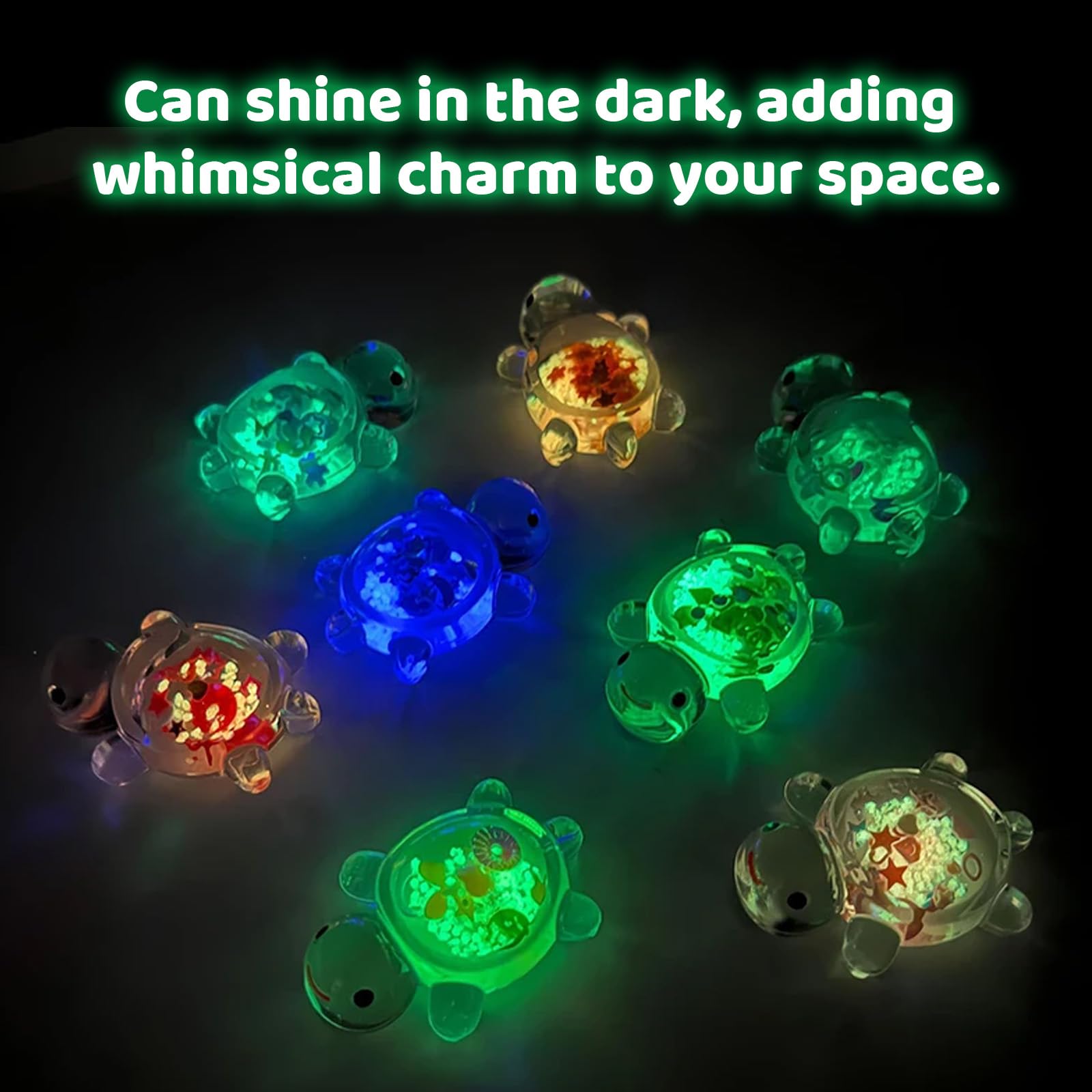 CRZQXOUR glowing turtle aquarium decoration for night ambiance.