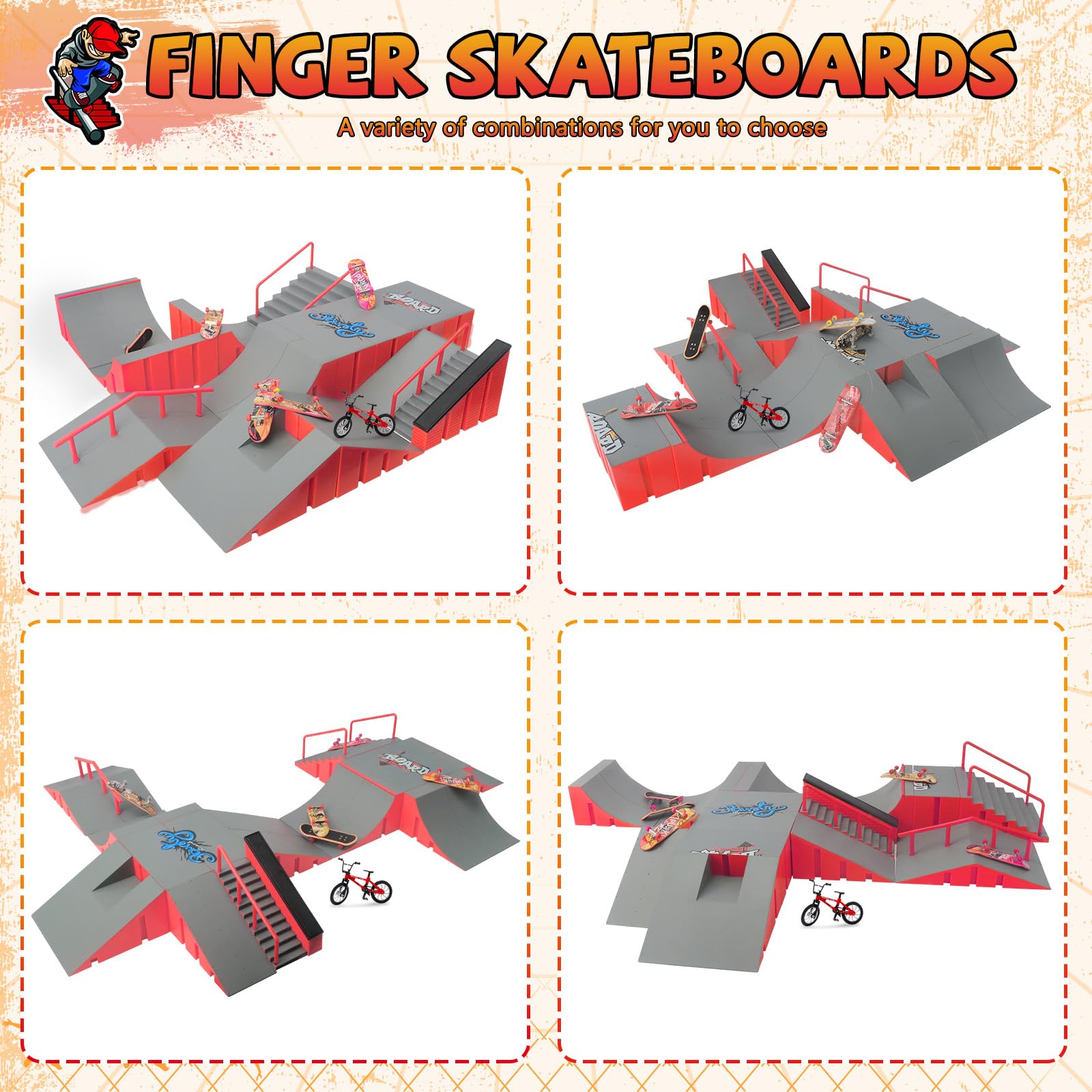 Family-friendly desk play with CS COSDDI finger skate set