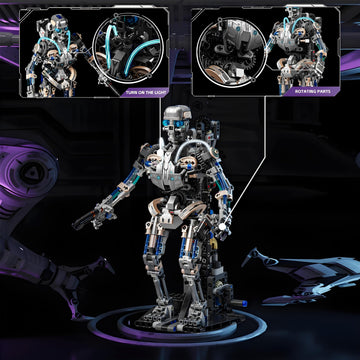 CSNRHG assembled skeleton robot demonstrates versatile pose capabilities at home.