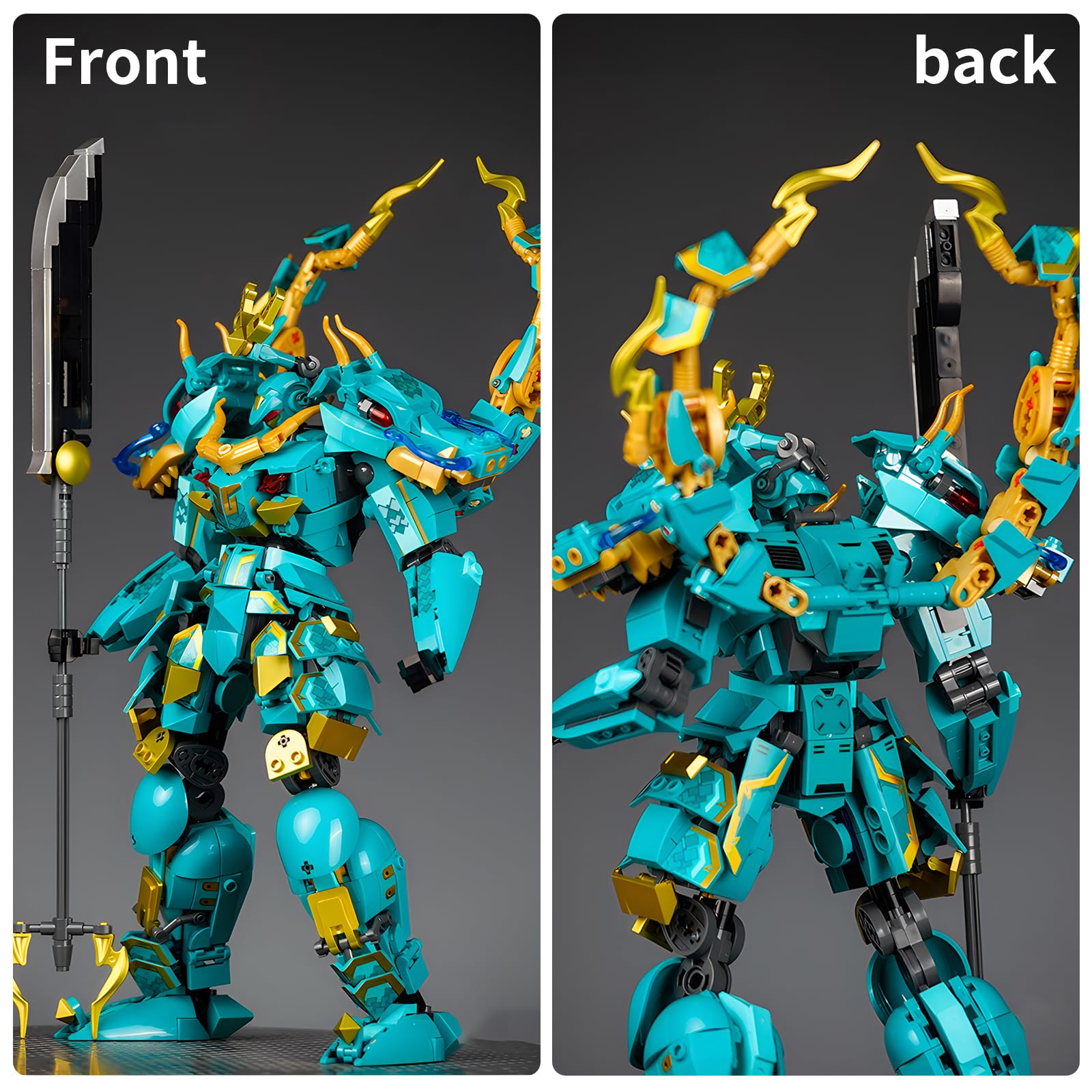 CSNRHG Green Dragon Samurai Mech close-up of dragon scales and horns