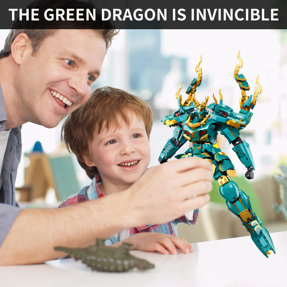 CSNRHG Green Dragon Samurai Mech durable ABS construction for long-term play