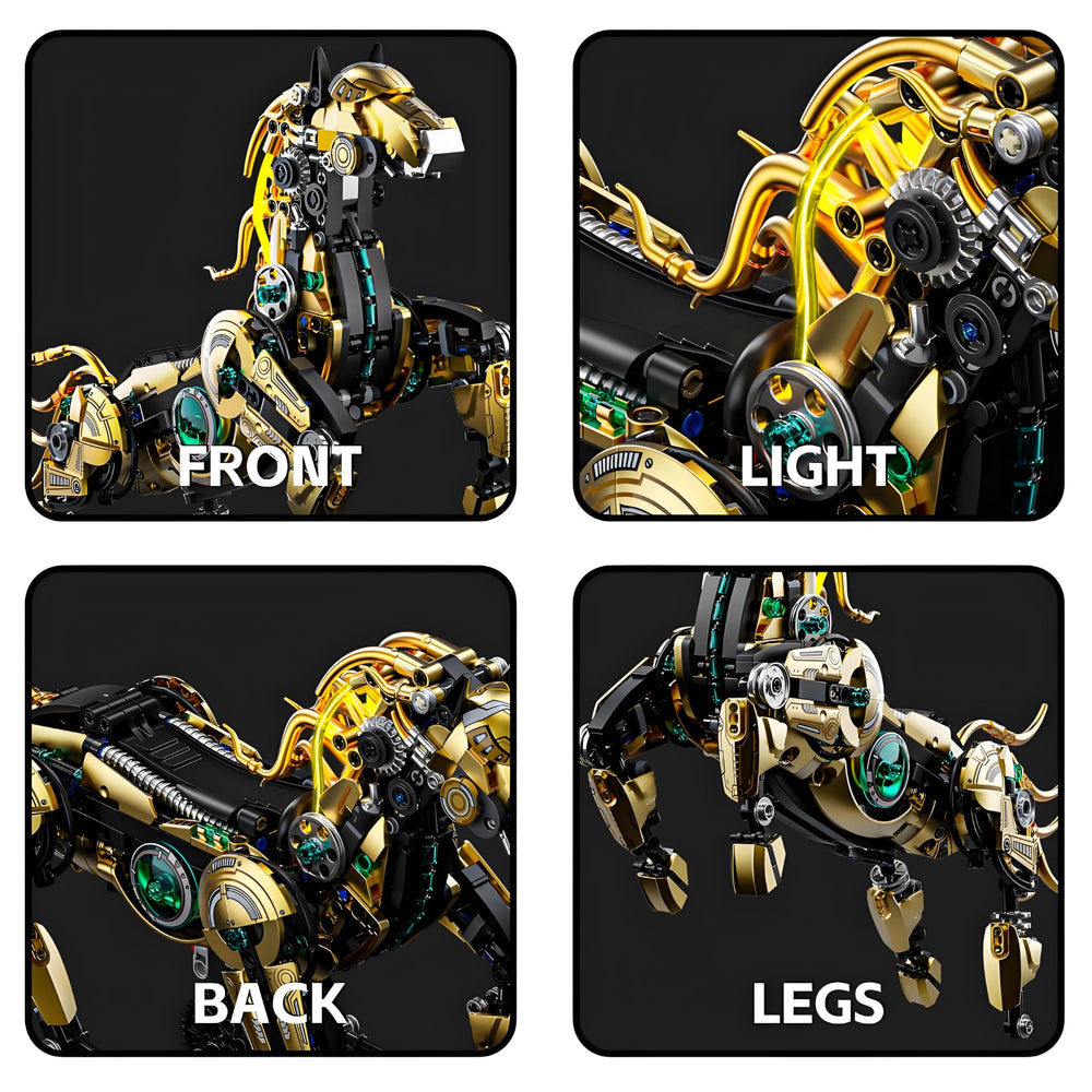 CSNRHG mechanical horse gear detail highlighting armor plating and mechanical design.