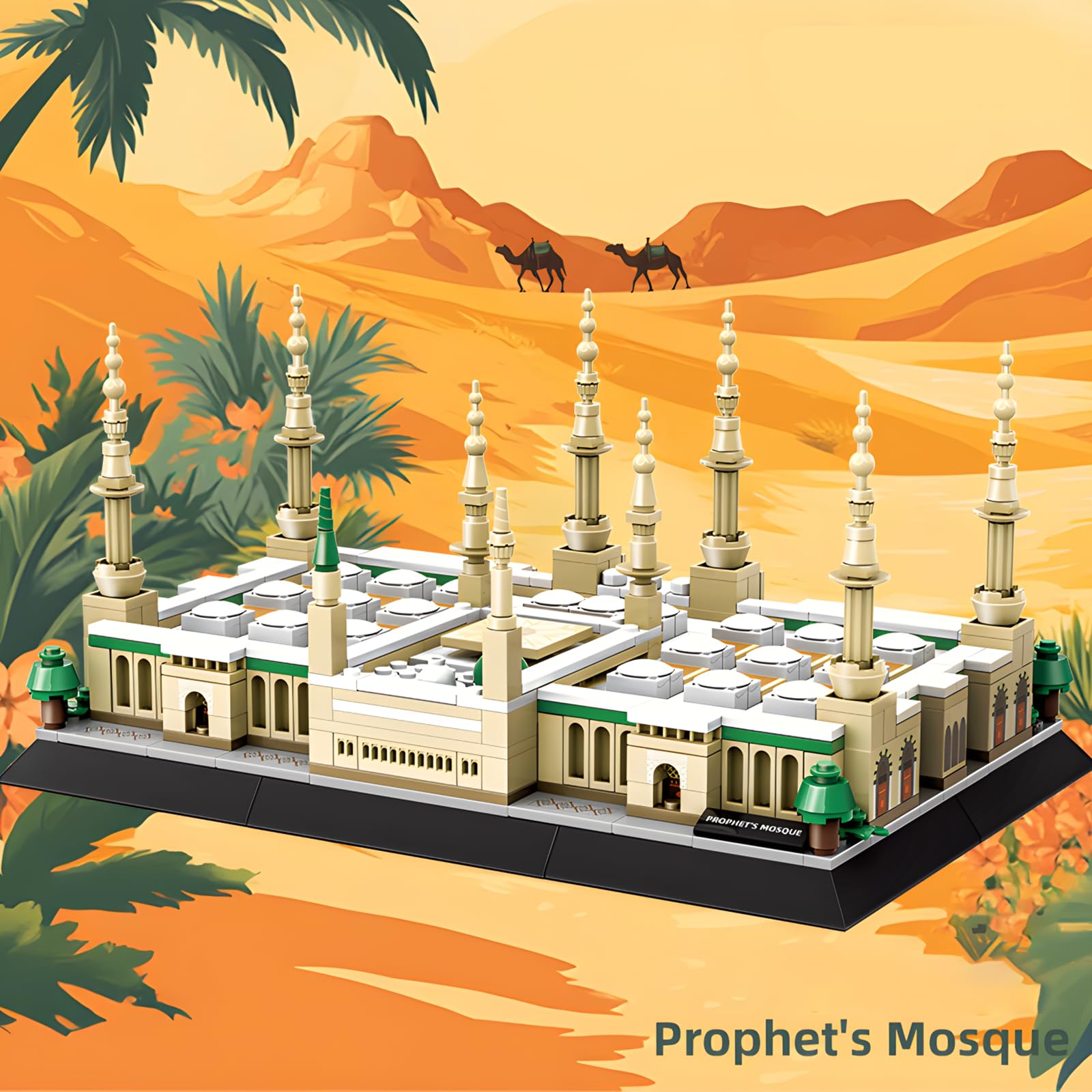 CSNRHG Medina Prophet Mosque model—assembly steps shown for collaborative family building and problem-solving.