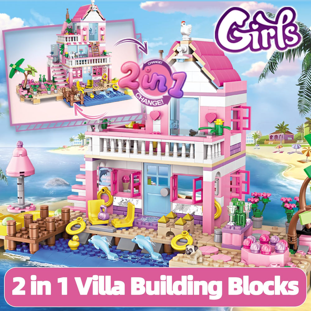 CSNRHG Pink Seaside Villa working slide sparks dynamic aquatic adventures.