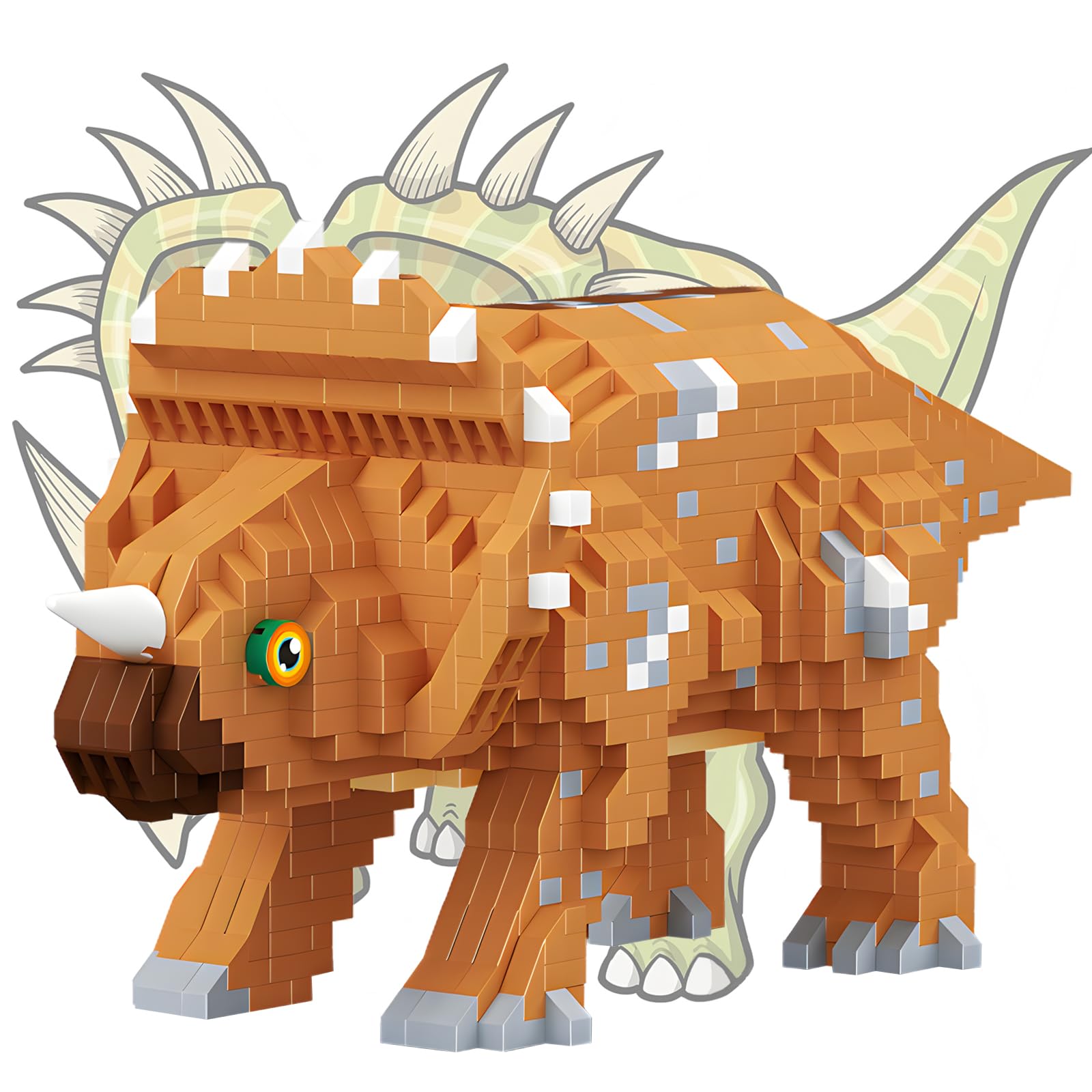 CSNRHG Triceratops assembly pieces simplify smooth construction.