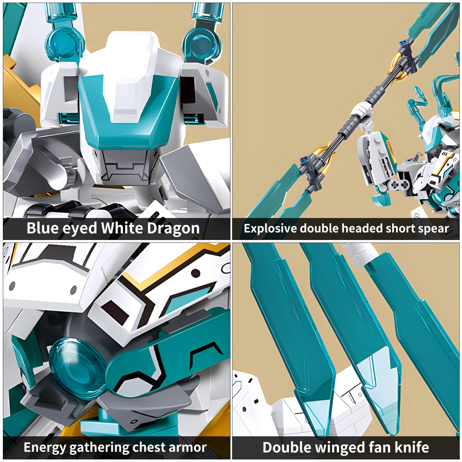CSNRHG White Horse Dragon Samurai Mech dragon-horse form, mythical aesthetics for display.