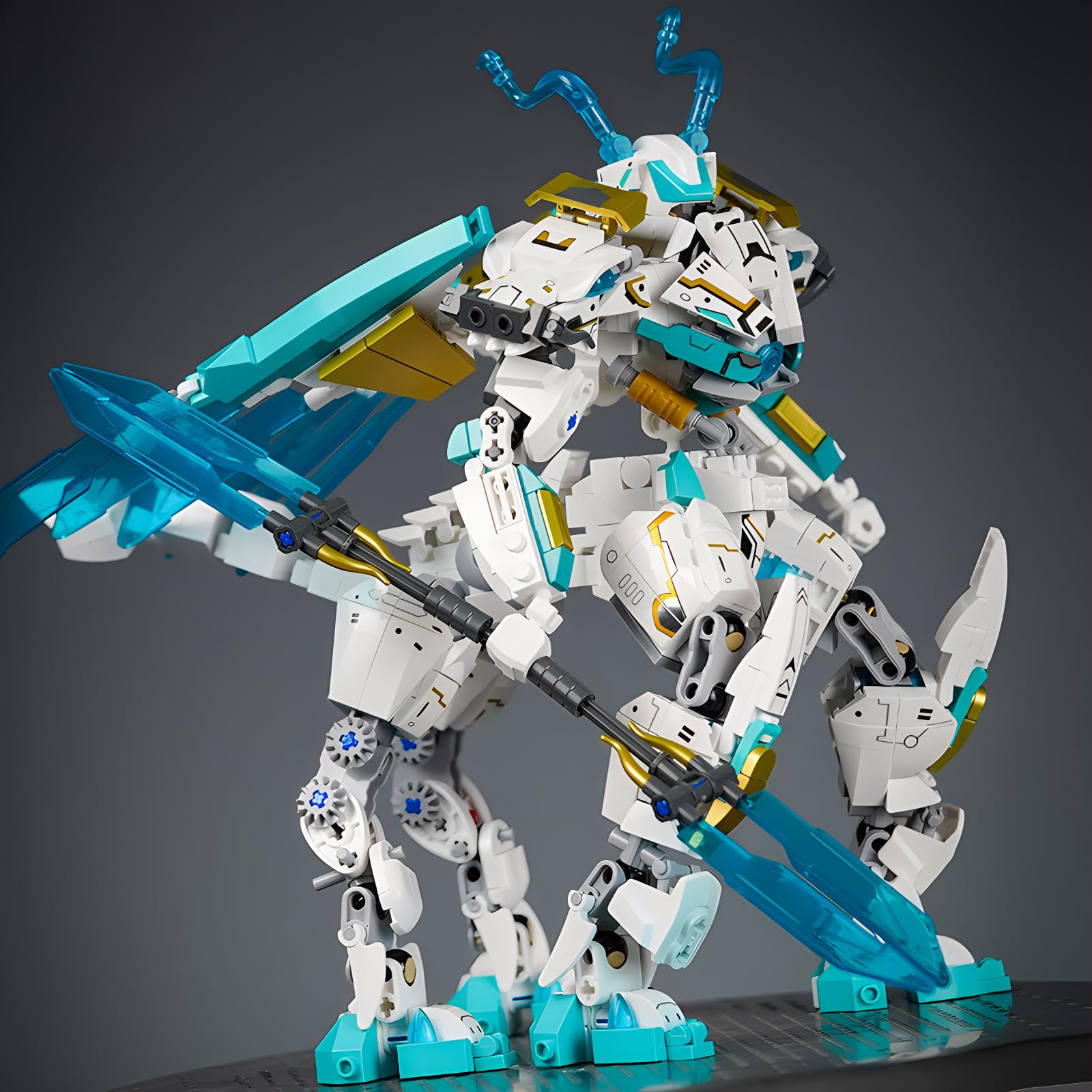 CSNRHG White Horse Dragon Samurai Mech side view, showcasing balanced design for collectors.