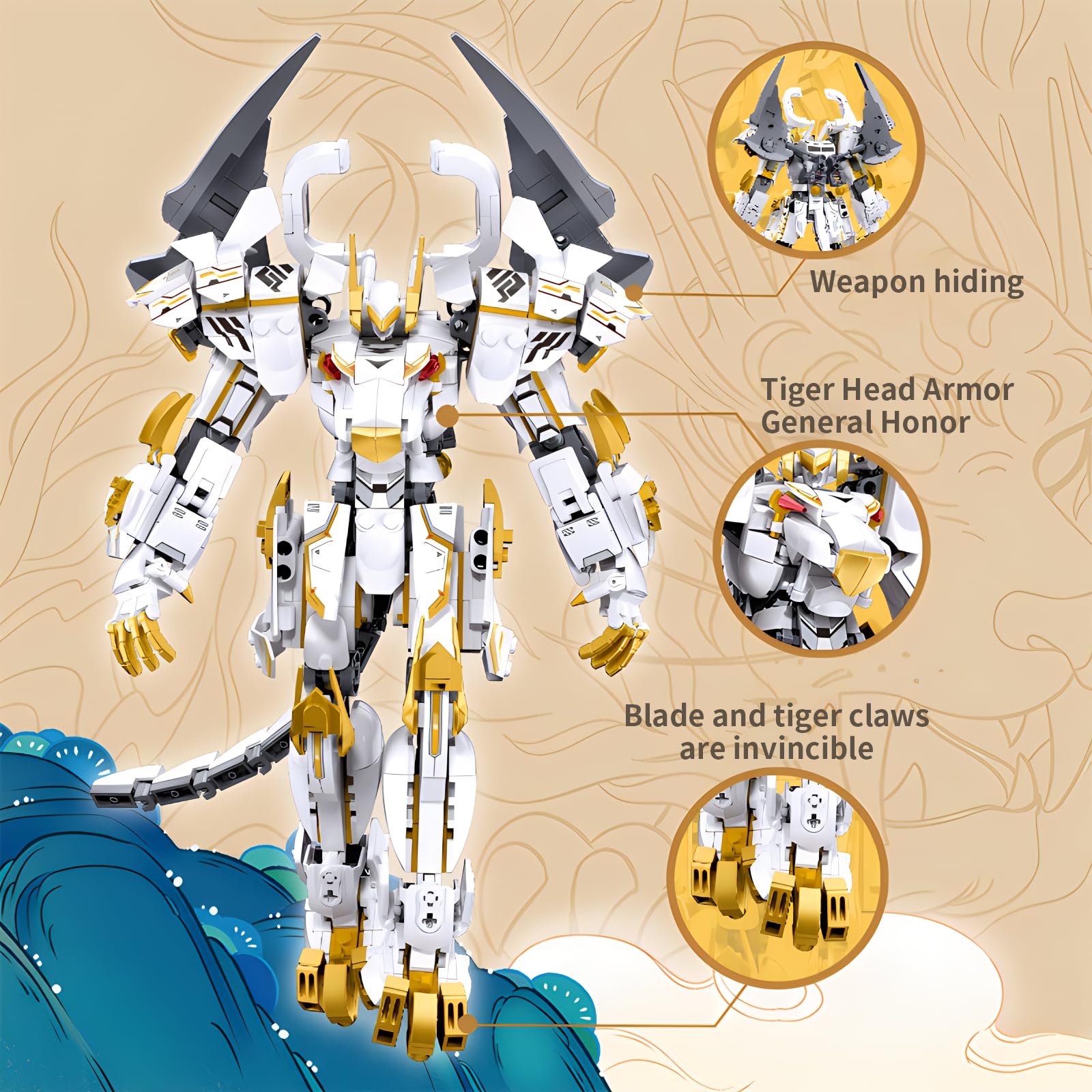CSNRHG White Tiger Samurai mech joint articulation enables flexible display options