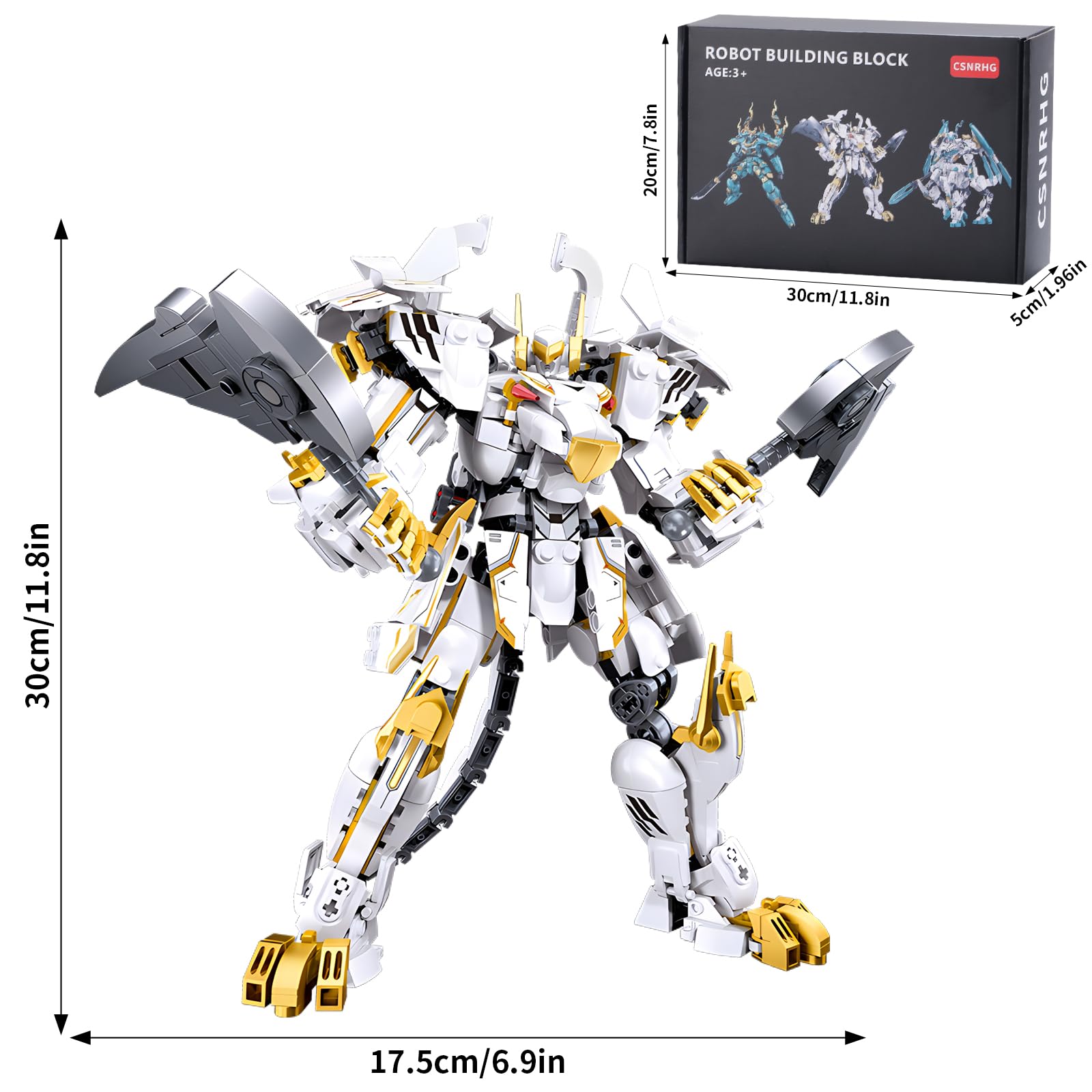 CSNRHG White Tiger Samurai mech side detail with articulated joints for dynamic posing
