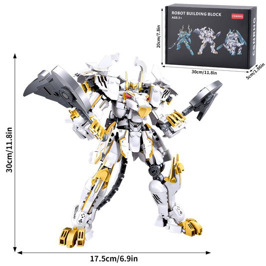 CSNRHG White Tiger Samurai mech side detail with articulated joints for dynamic posing