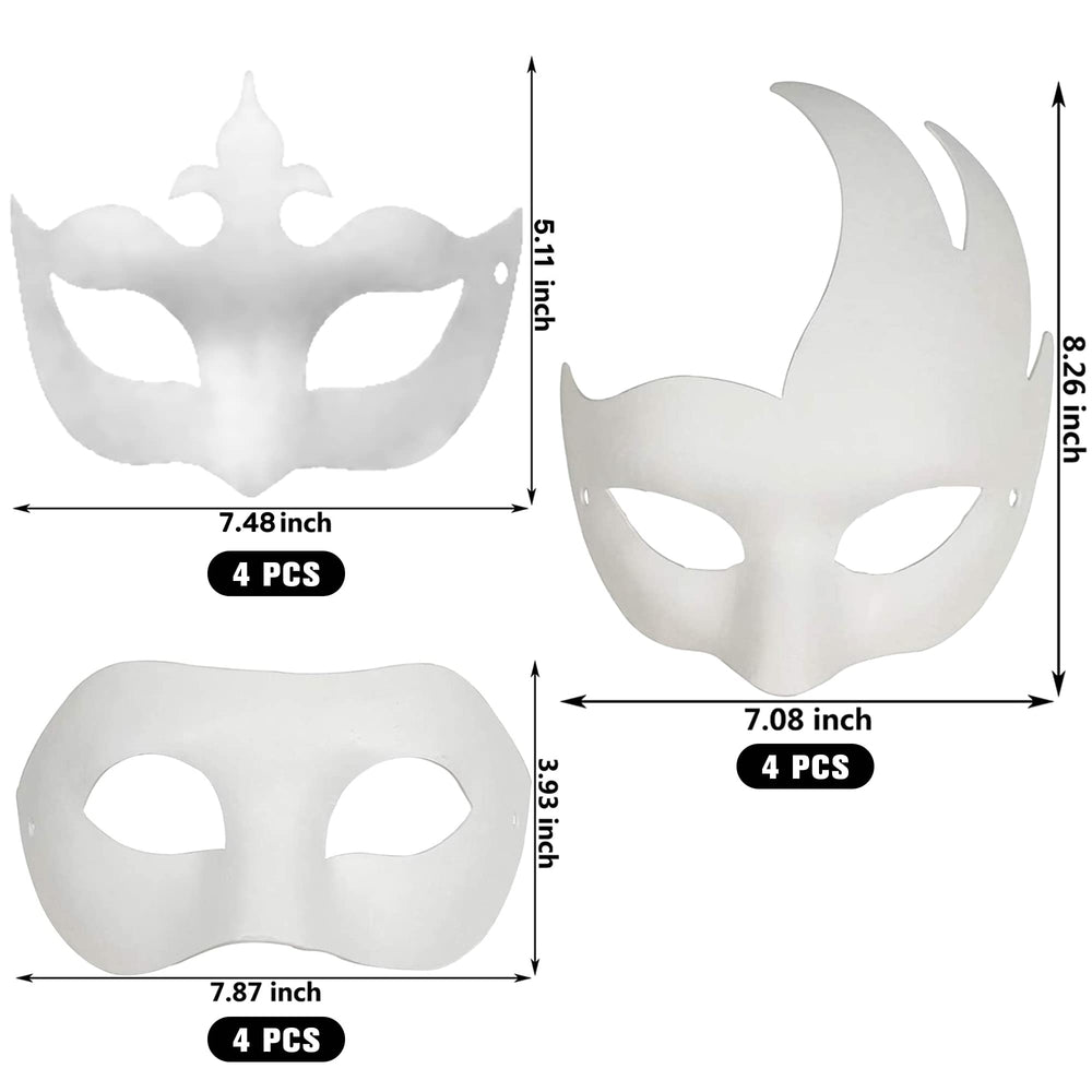 CSPRING mask with three sizes in blank white for cosplay.