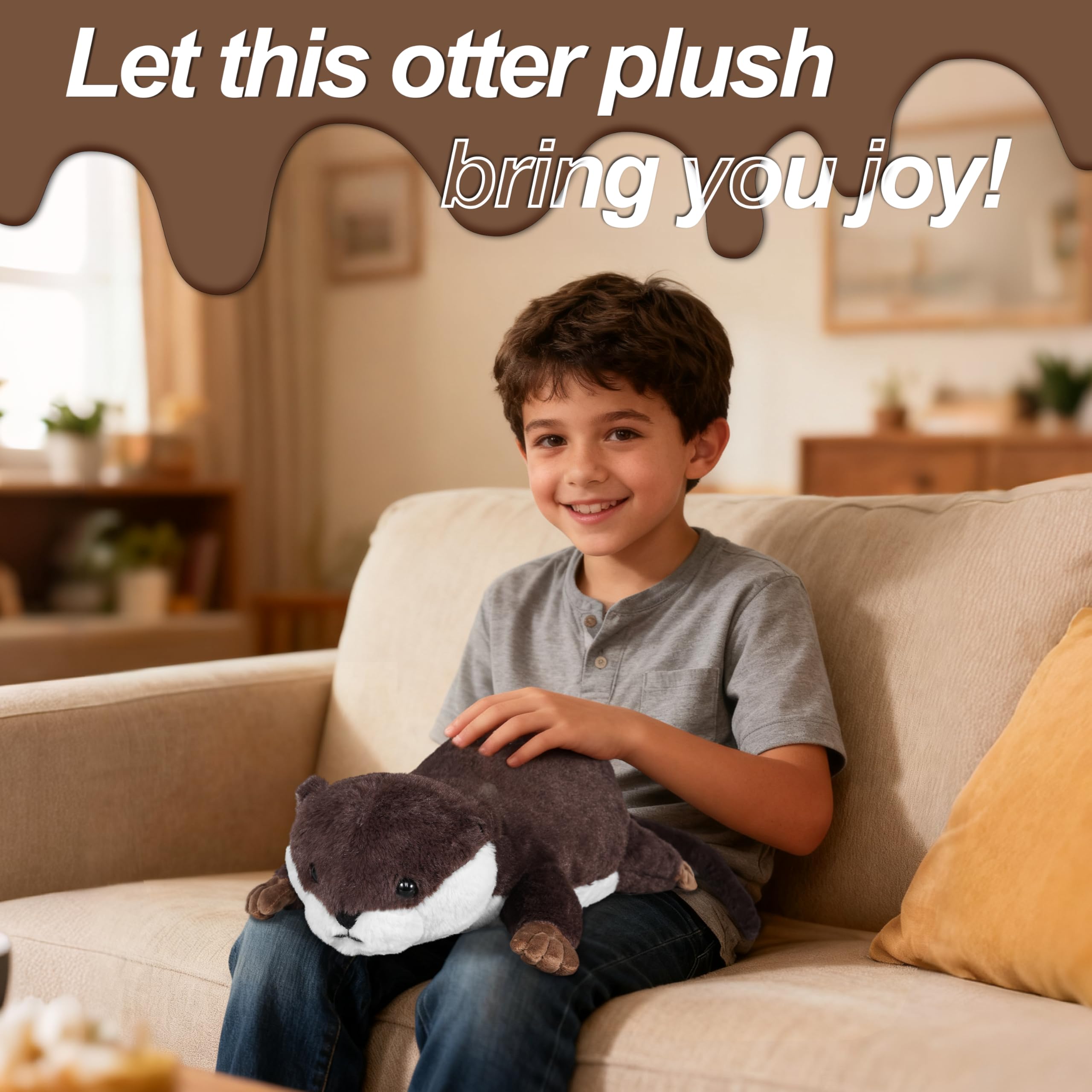 CSVBTRF otter plush enhances bedroom decor with playful touch.