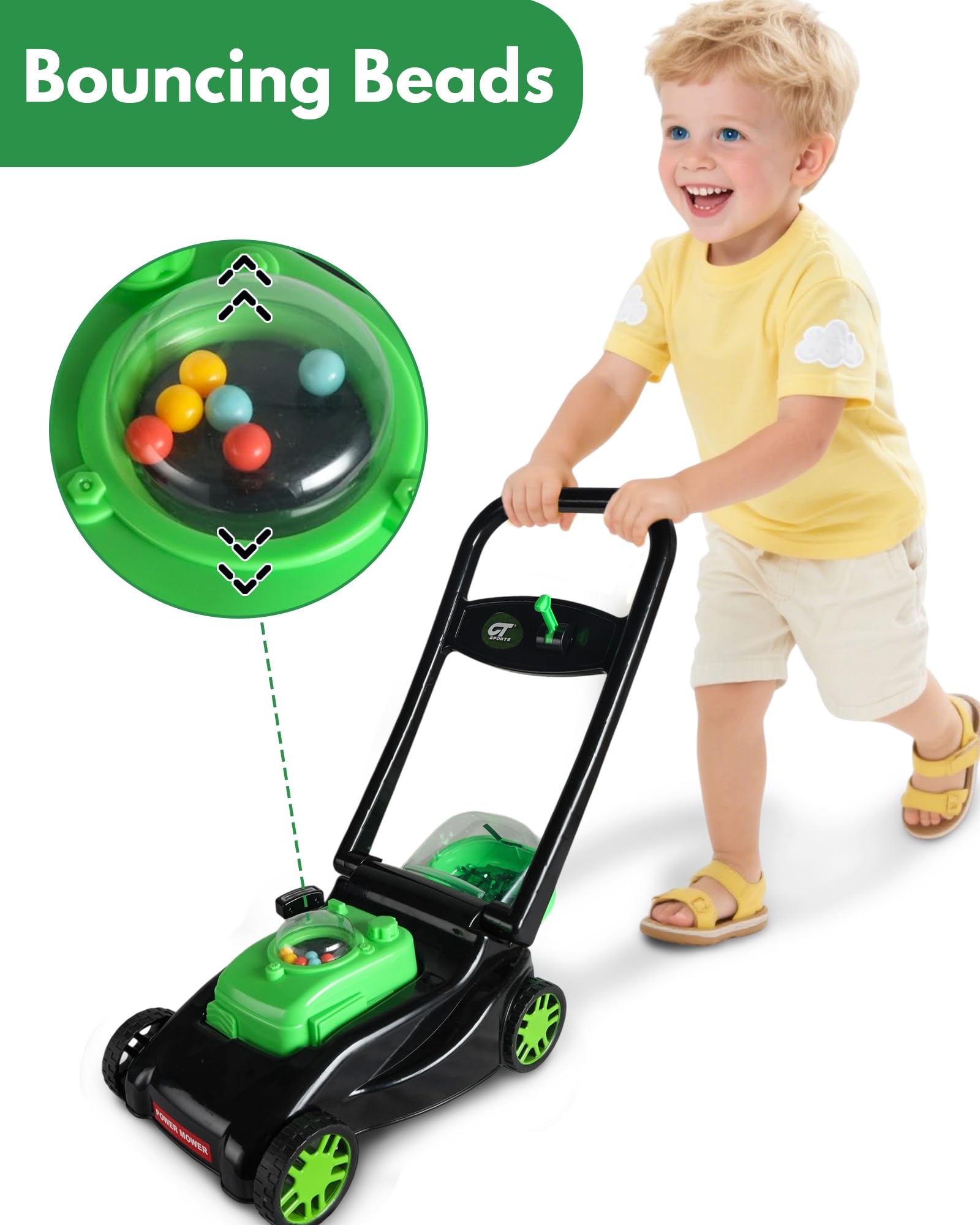 CT SPORTS kids lawn mower ideal for outdoor playtime with family
