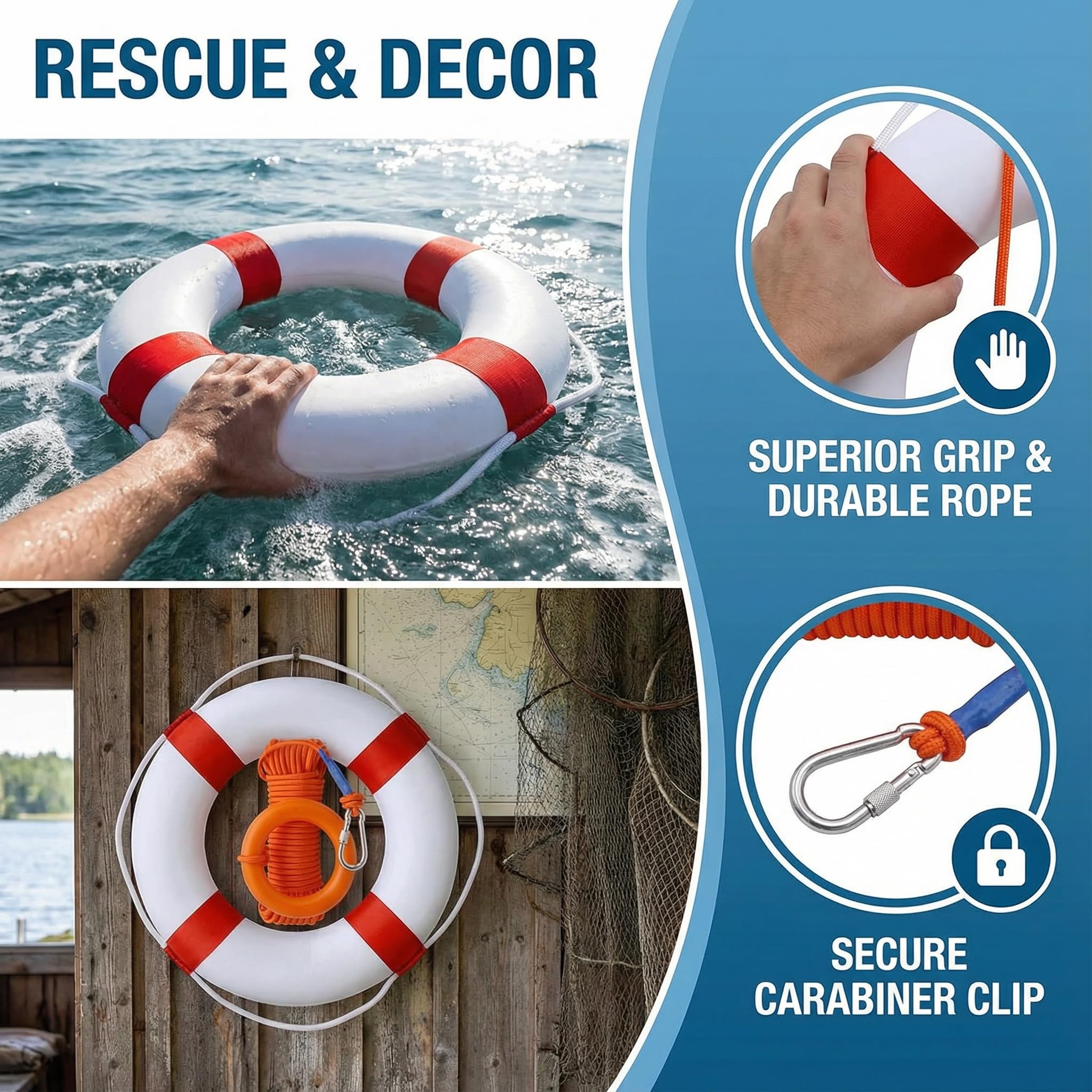 CTopoGo emergency life ring on display for safety readiness.